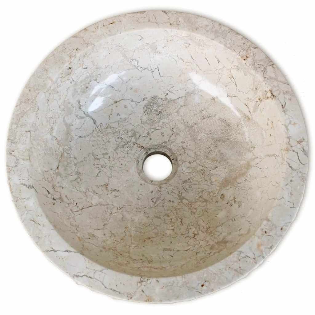 Vidaxl Washbasin de 40 cm Crème en marbre