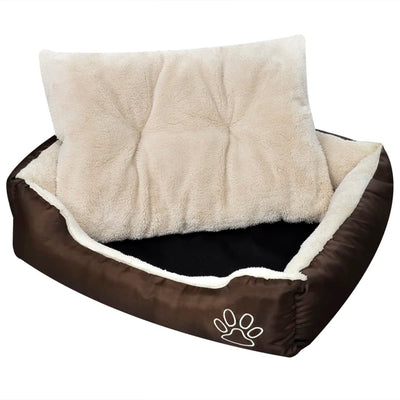 Vidaxl Lit de chien marron et beige xxl
