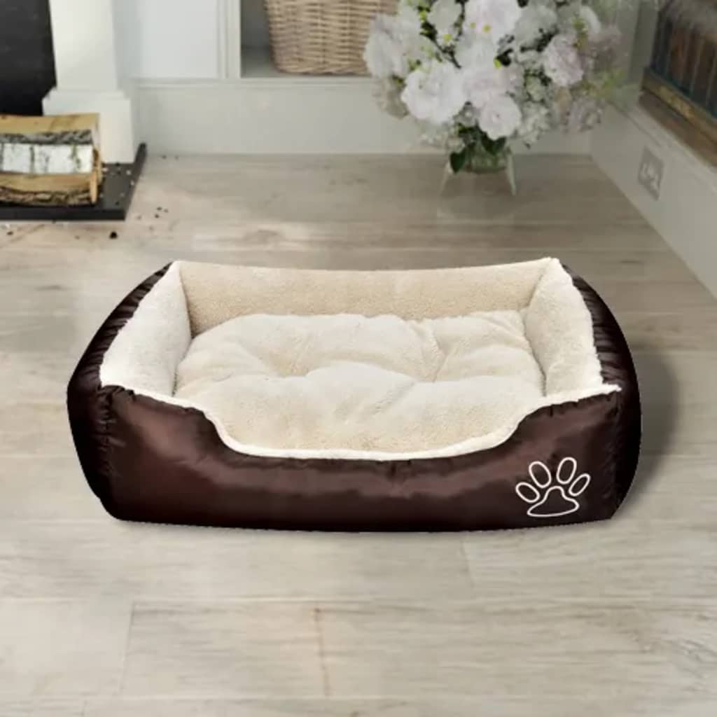 Vidaxl Lit de chien marron et beige xxl
