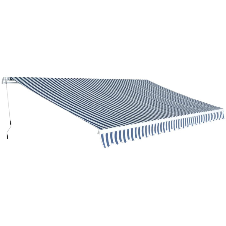 Vidaxl luifel extensible manuellement 500 cm bleu et blanc