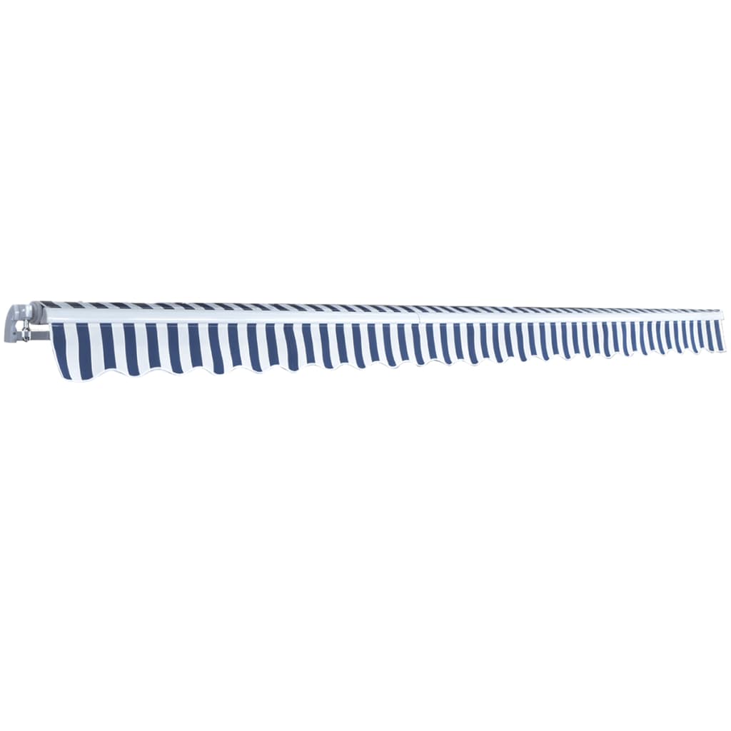 Vidaxl luifel extensible manuellement 500 cm bleu et blanc