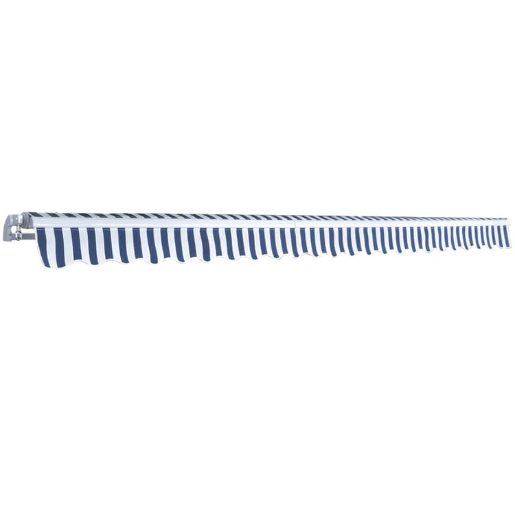 Vidaxl luifel extensible manuellement 500 cm bleu et blanc