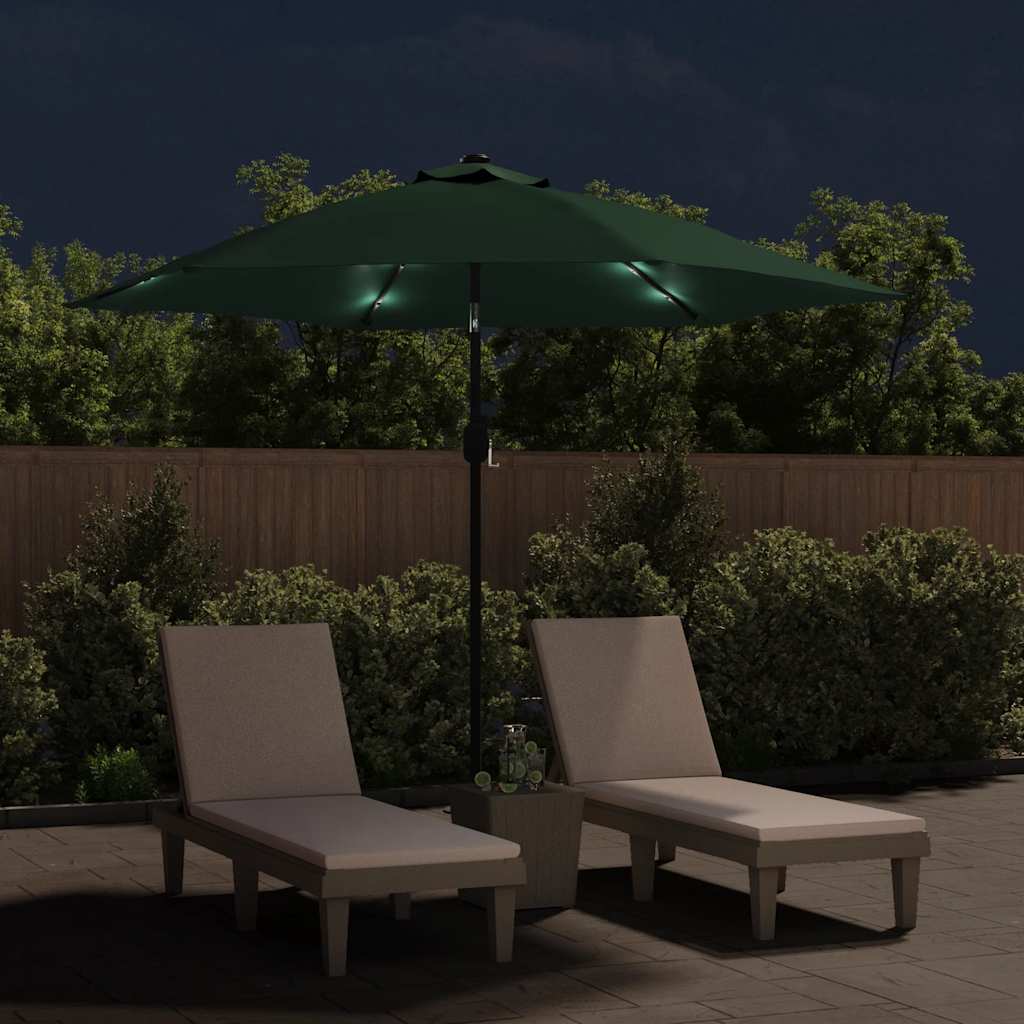 Parasol flottant vidaxl avec LED 3,5 m vert