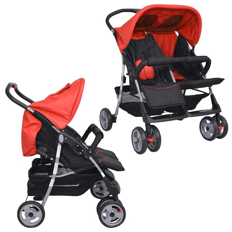 Vidaxl Twin Car en acier rouge et noir