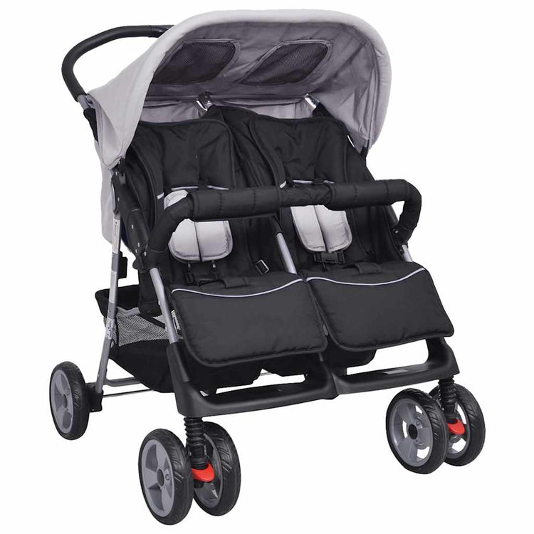 Vidaxl Twin Car en acier gris et noir