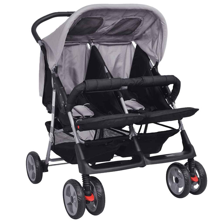 Vidaxl Twin Car en acier gris et noir