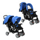 Porte-poussette Vidaxl Double en acier bleu et noir