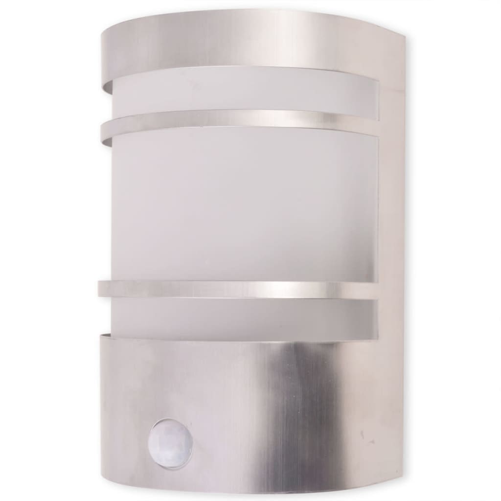 Lampe murale extérieure vidaxl avec capteur en acier inoxydable