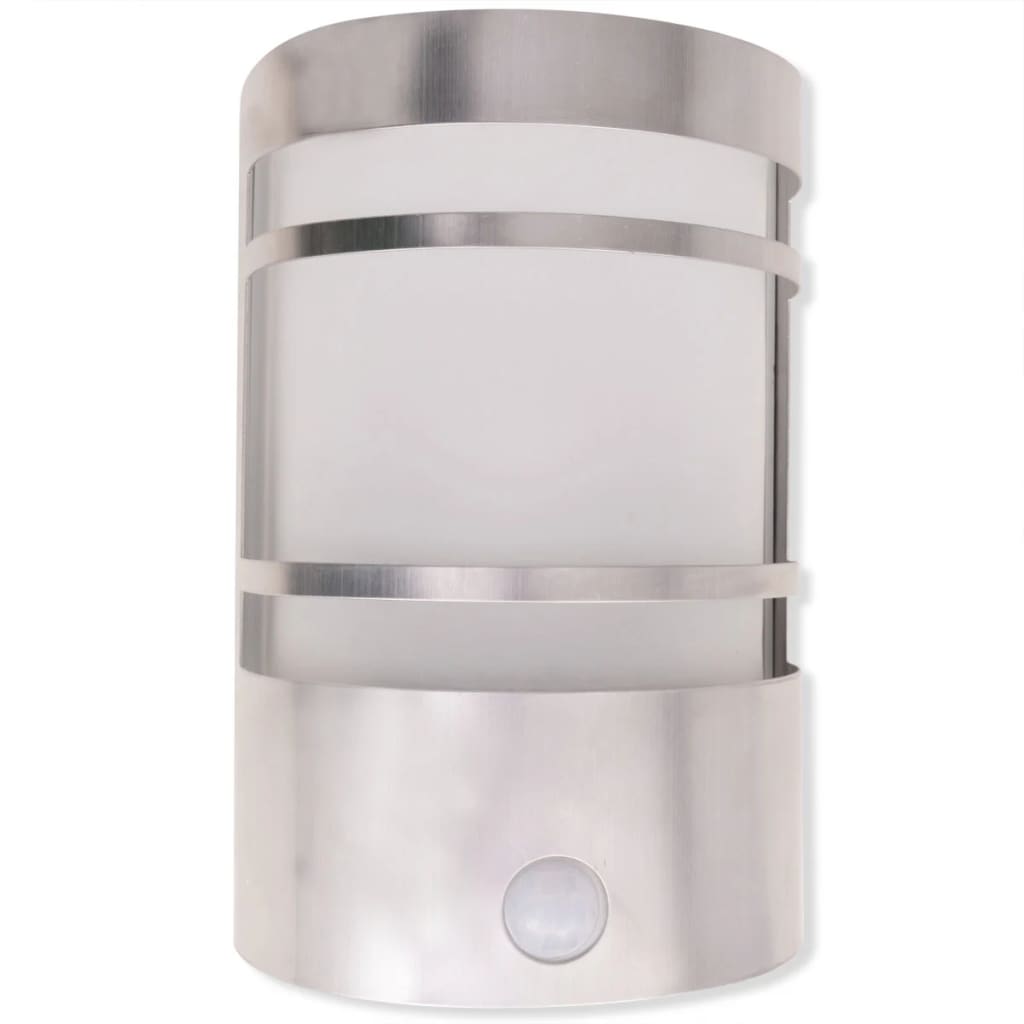 Lampe murale extérieure vidaxl avec capteur en acier inoxydable