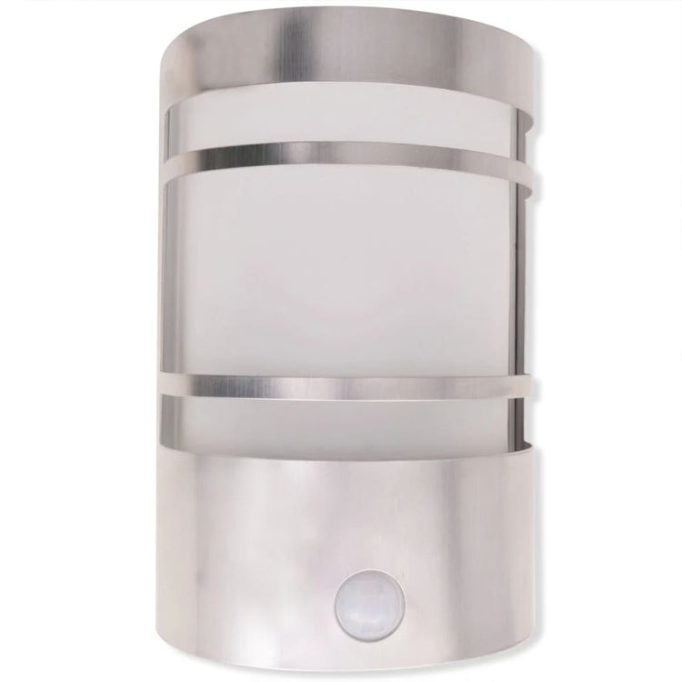 Lampe murale extérieure vidaxl avec capteur en acier inoxydable