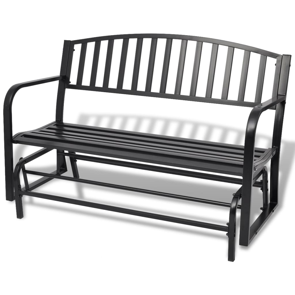 Vidaxl banc swing en acier noir