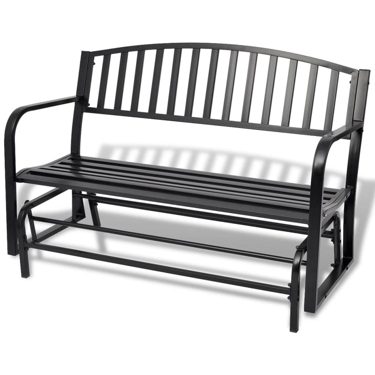 Vidaxl banc swing en acier noir