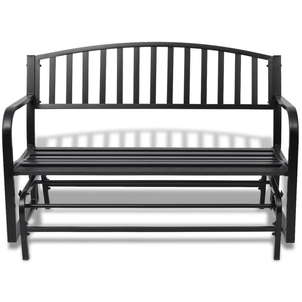 Vidaxl banc swing en acier noir