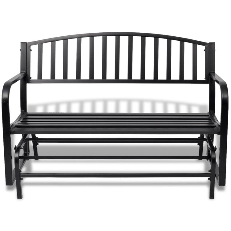 Vidaxl banc swing en acier noir