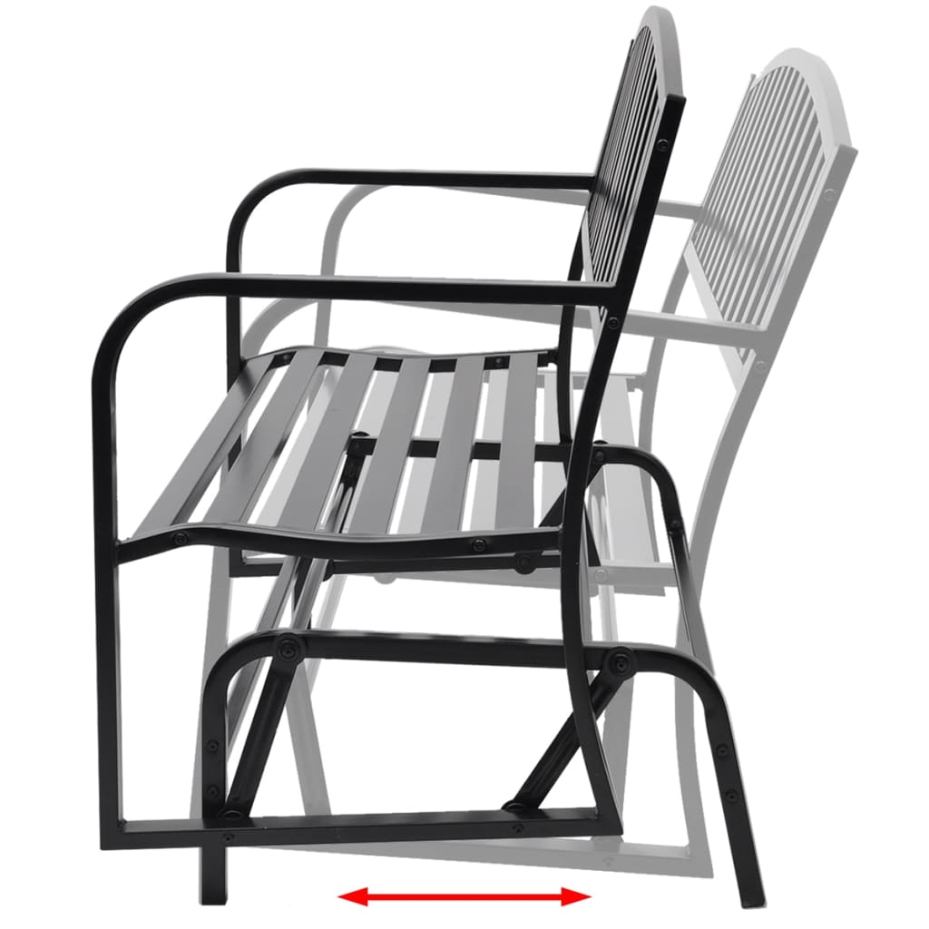 Vidaxl banc swing en acier noir