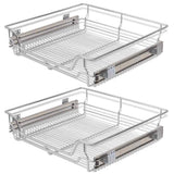 Les paniers en fil vidaxl s'étendent sur 2 pcs 600 mm de couleur argentée - afbeelding 2