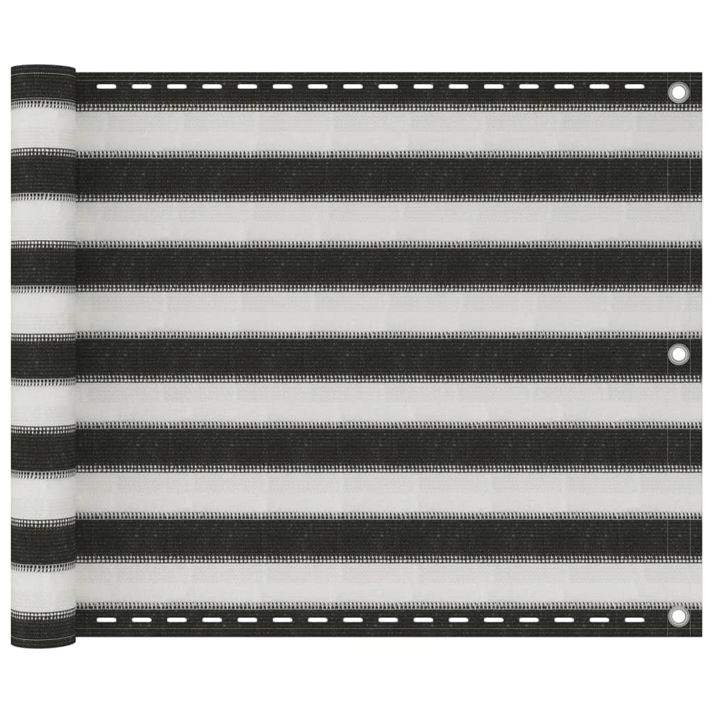 Écran de balcon Vidaxl HDPE 75x600 cm anthracite et blanc
