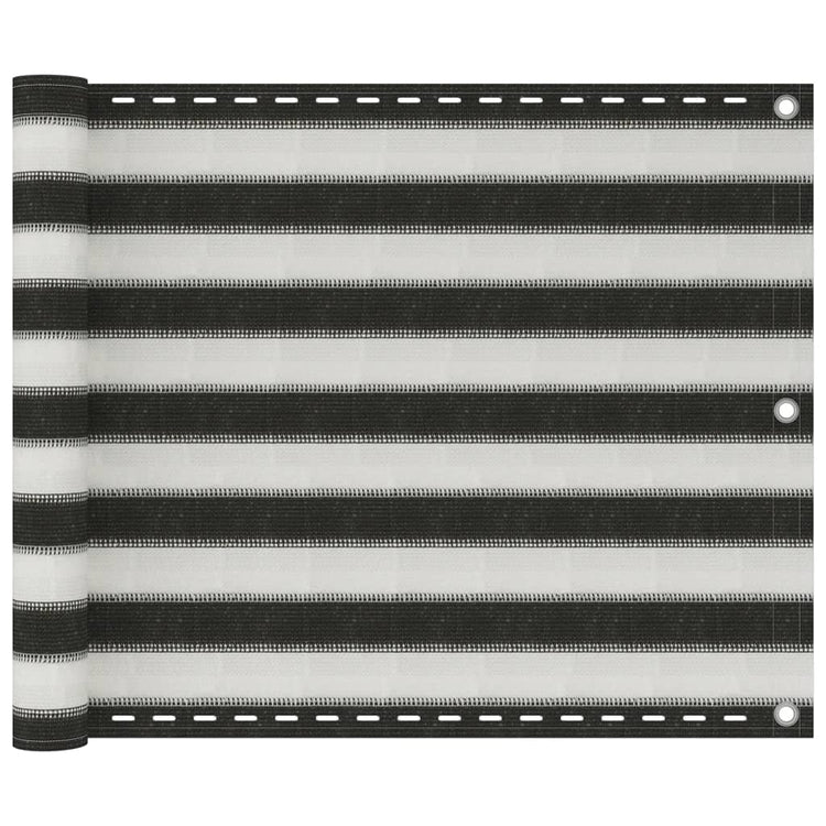 Écran de balcon Vidaxl HDPE 75x600 cm anthracite et blanc