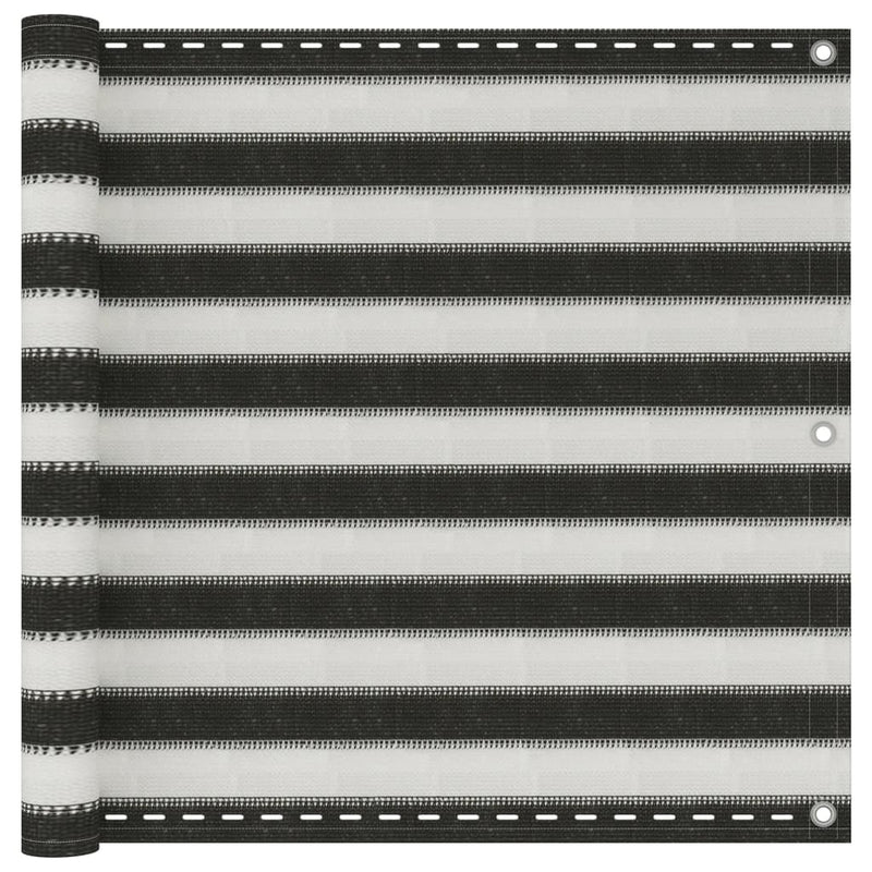 Écran de balcon Vidaxl HDPE 90x400 cm anthracite et blanc