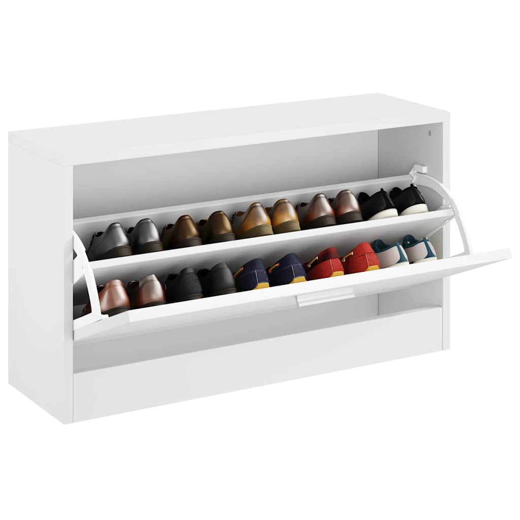Armoire de rangement de chaussures vidaxl 80x24x45 cm blanc