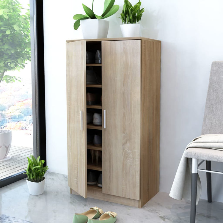 Armoire à chaussures vidaxl 7 étagères chêne
