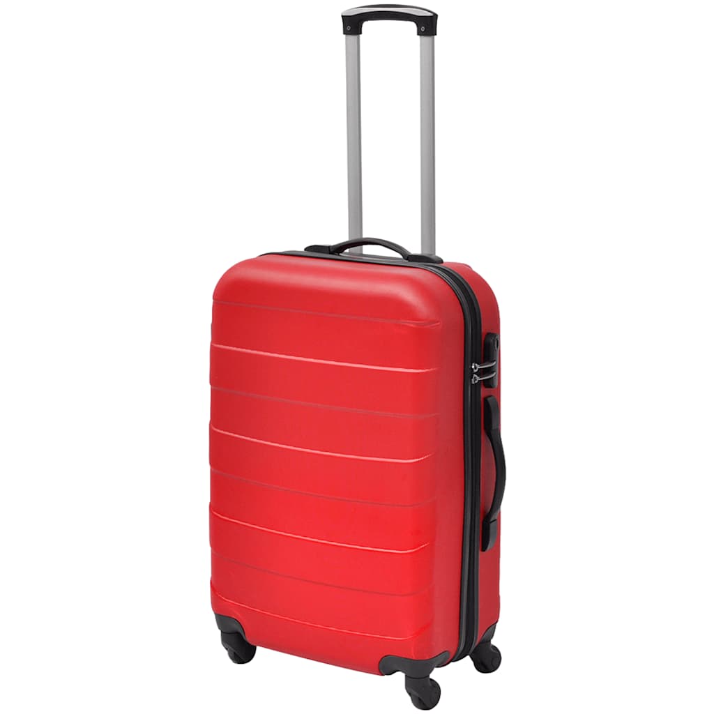 Vidaxl à bagages en 3 parties réglés durs 45,5 55 66 cm rouges