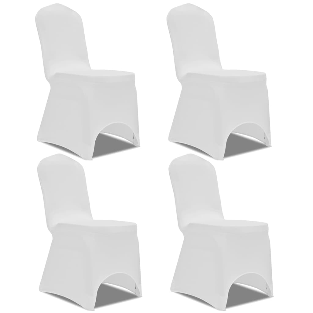 Couverture de chaise vidaxl stretch 4 pièces blanches