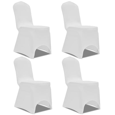 Couverture de chaise vidaxl stretch 4 pièces blanches