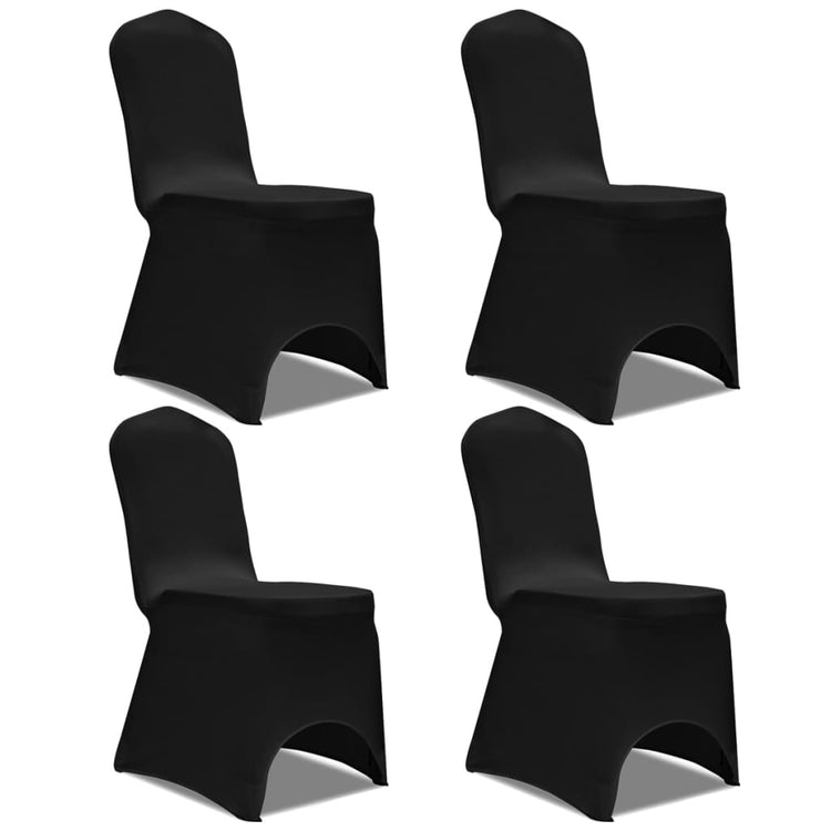 Couverture de chaise vidaxl stretch 4 pièces noires