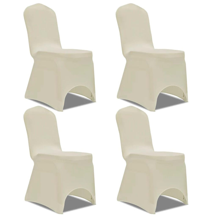 Couverture de chaise vidaxl stretch 4 pièces crème -colored