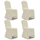 Couverture de chaise vidaxl stretch 4 pièces crème -colored