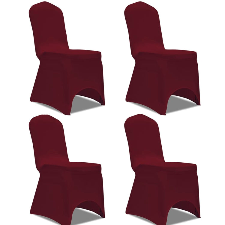 Couverture de chaise vidaxl stretch 4 pièces bordeaux
