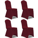 Couverture de chaise vidaxl stretch 4 pièces bordeaux