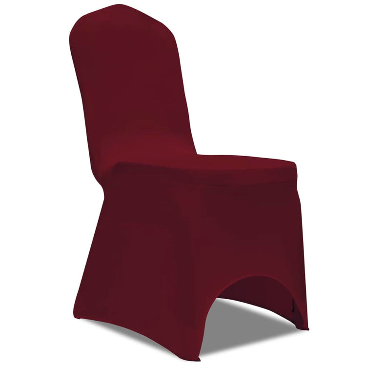 Couverture de chaise vidaxl stretch 4 pièces bordeaux