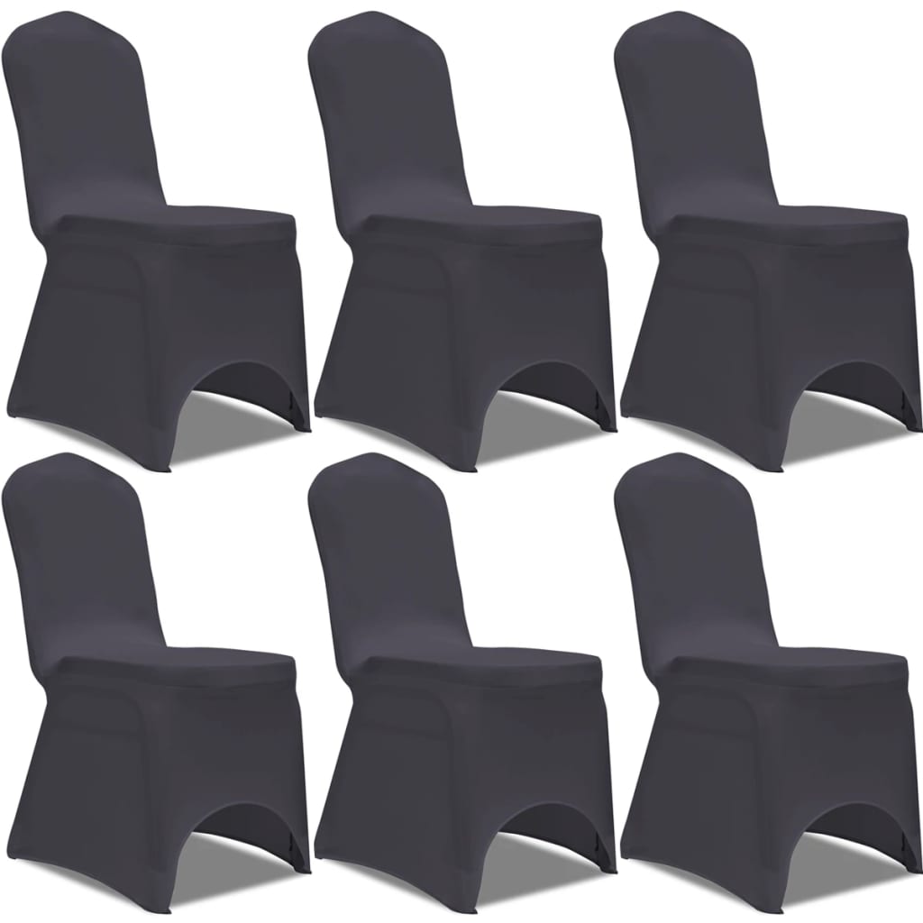 Couverture de chaise vidaxl strethracite 6st