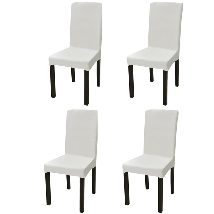 Vidaxl Chair Covers 4 St Stretch Straight Cream -Colored