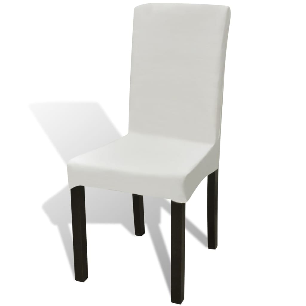 Vidaxl Chair Covers 4 St Stretch Straight Cream -Colored