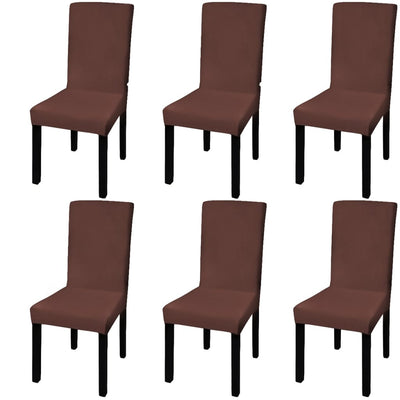 La chaise Vidaxl couvre 6 ST Stretch Straight Brown