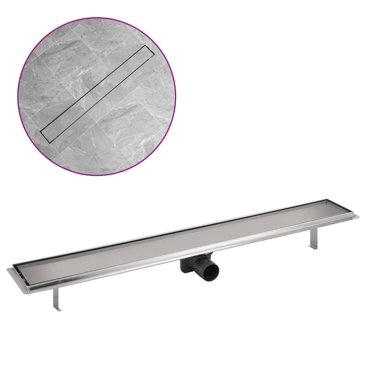 Vidaxl Doudeur de douche rectangulaire 930x140 mm en acier inoxydable