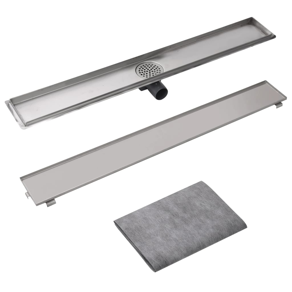 Vidaxl Doudeur de douche rectangulaire 930x140 mm en acier inoxydable