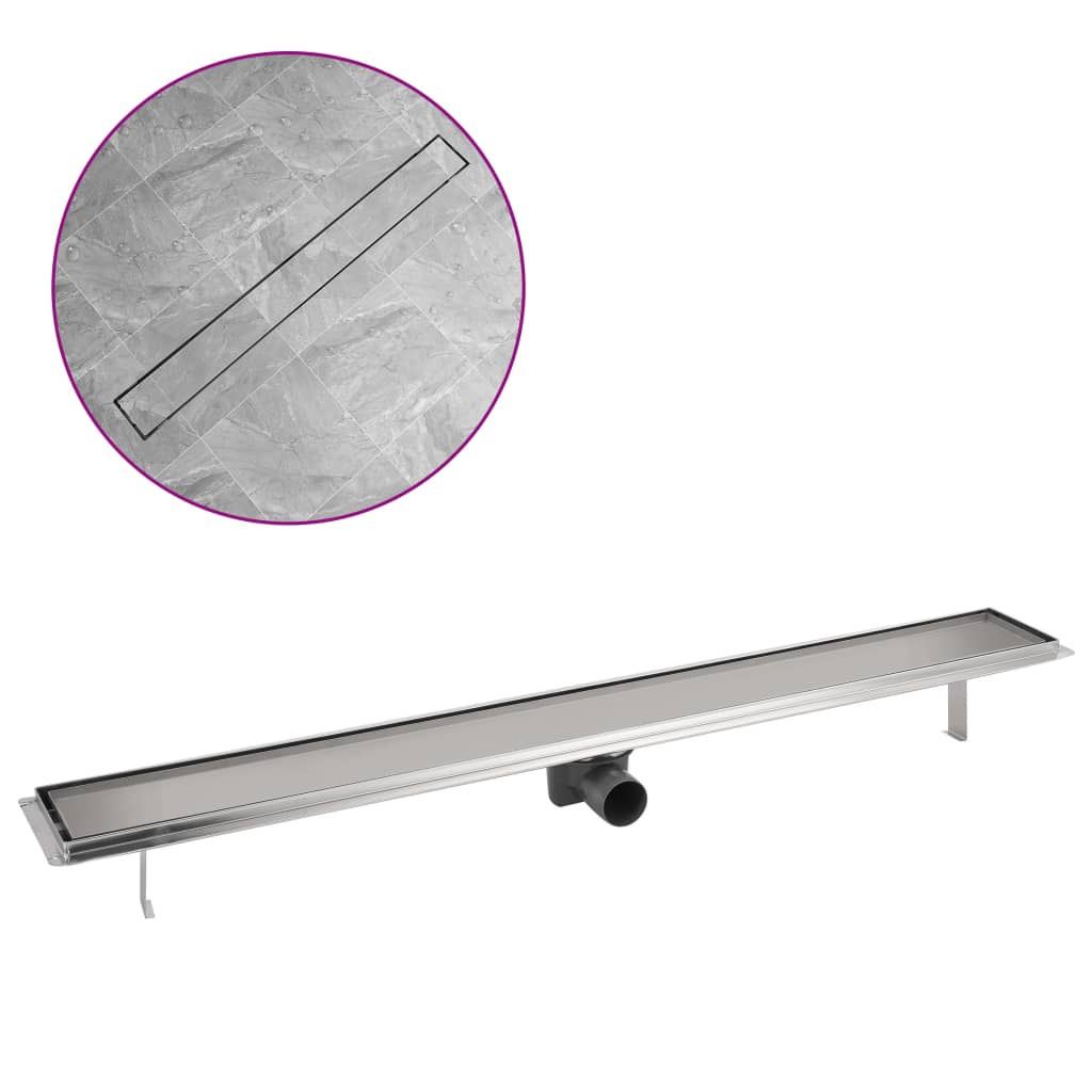 Vidaxl Douleur de douche rectangulaire 1030x140 mm en acier inoxydable