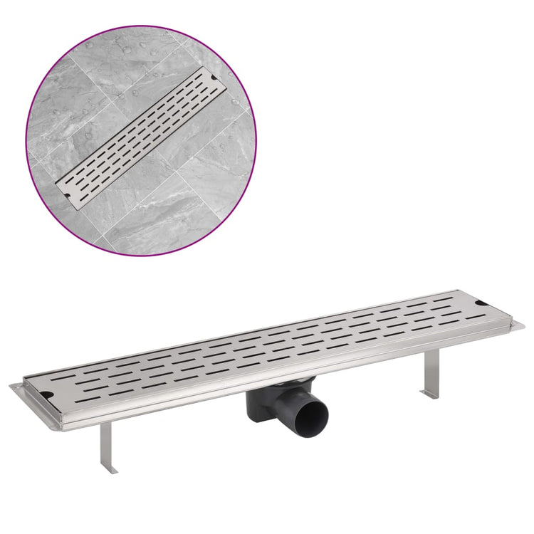 Vidaxl Douleur de douche rectangulaire 630x140 mm en acier inoxydable