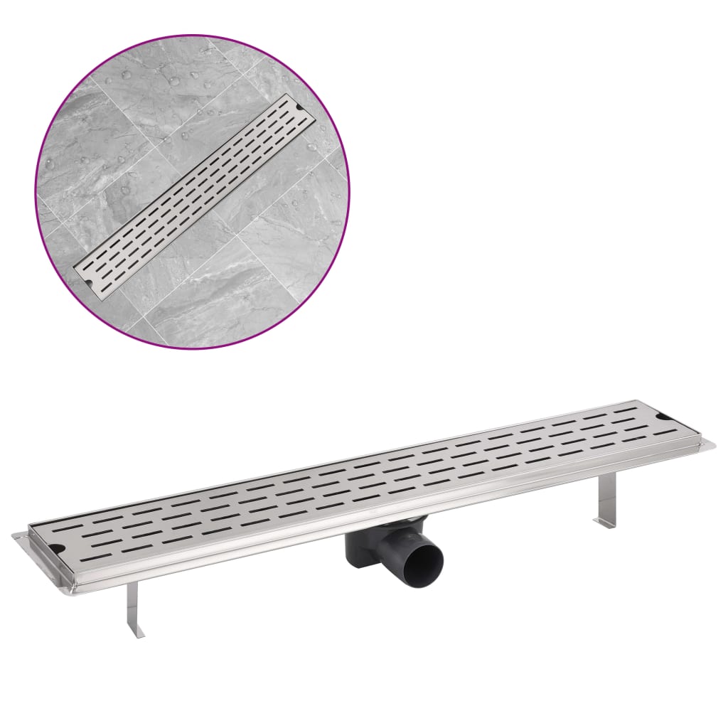 Vidaxl Doudeur de douche rectangulaire 730x140 mm en acier inoxydable