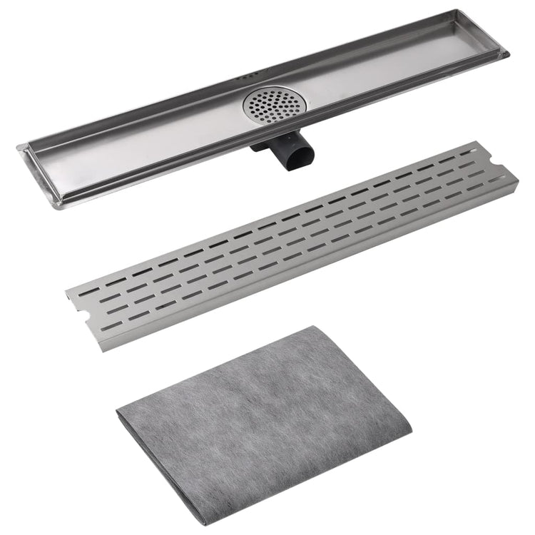 Vidaxl Doudeur de douche rectangulaire 730x140 mm en acier inoxydable