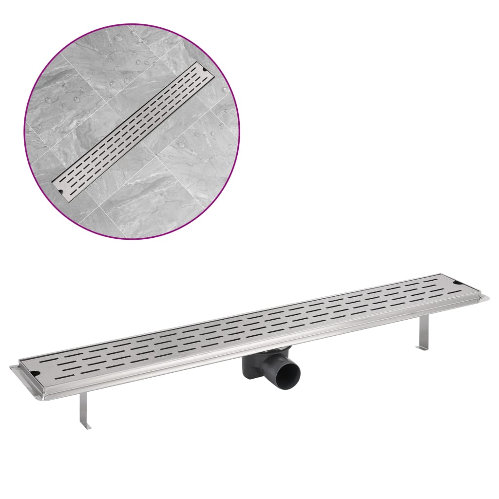 Vidaxl Douleur de douche rectangulaire 830 x 140 mm en acier inoxydable