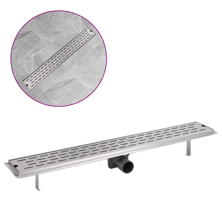 Vidaxl Douleur de douche rectangulaire 830 x 140 mm en acier inoxydable