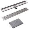 Vidaxl Douleur de douche rectangulaire 830 x 140 mm en acier inoxydable