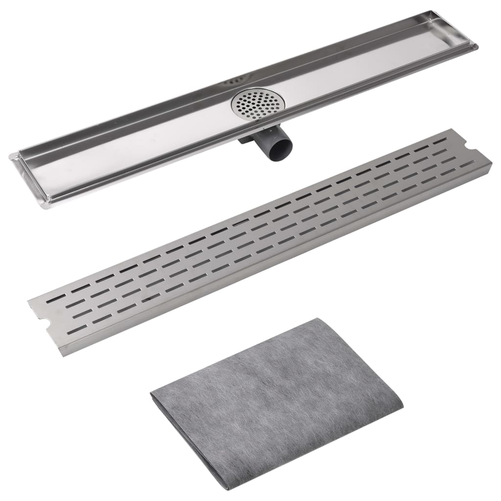 Vidaxl Douleur de douche rectangulaire 830 x 140 mm en acier inoxydable