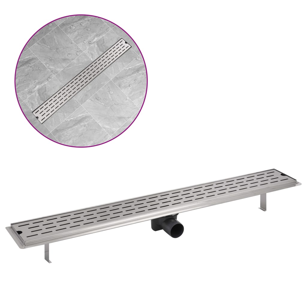 Vidaxl Doudeur de douche rectangulaire 930 x 140 mm en acier inoxydable