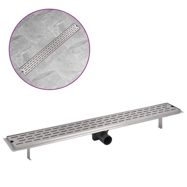 Vidaxl Doudeur de douche rectangulaire 930 x 140 mm en acier inoxydable